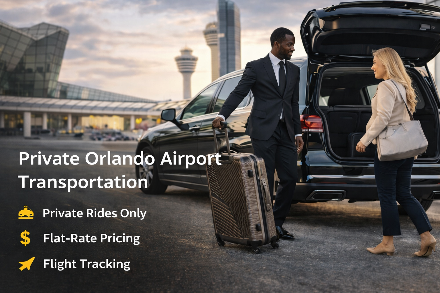 Private Orlando airport transportation pickup service at Orlando International Airport MCO